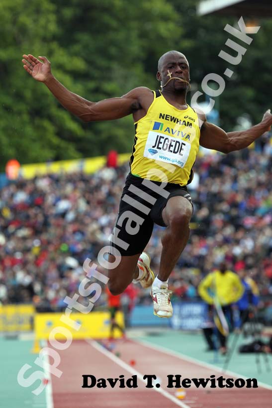 J.J. Jegede in the long jump, 2012 Samsung Diamond League, Crystal Palace, London.